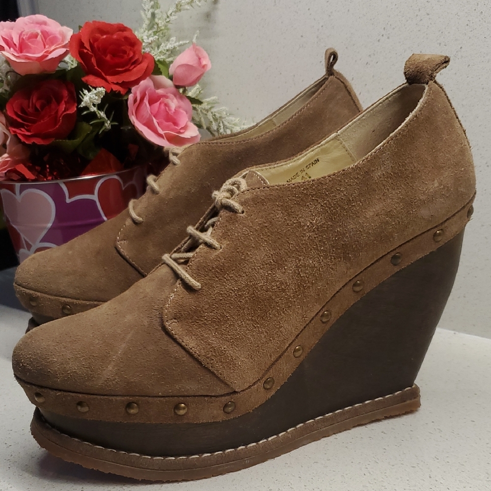 PALOMA BARCELO Suede Leather Wedges